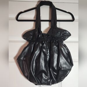 Payless Elegant Black Faux Leather Women's Shoulder Bag